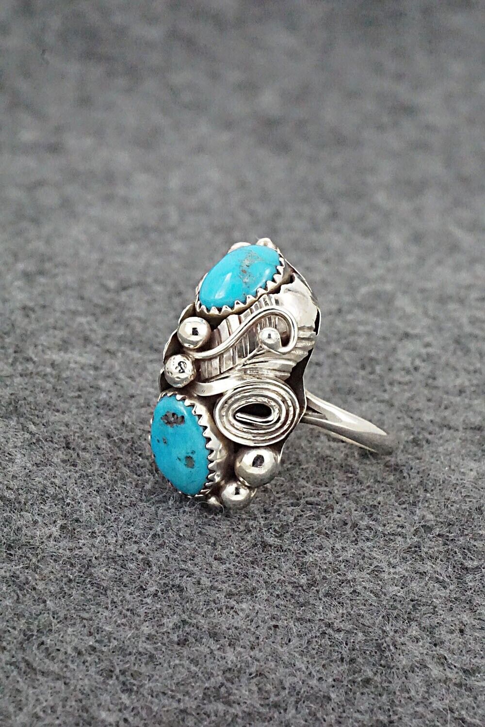 Turquoise & Sterling Silver Ring - Max Calladitto - Size 7