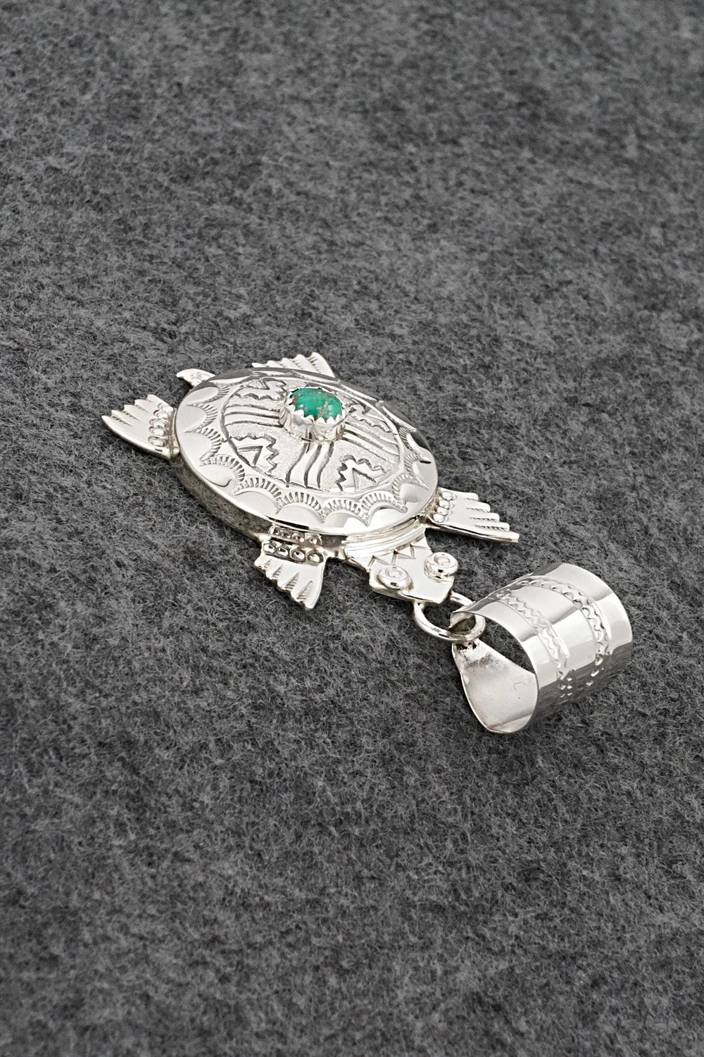 Turquoise & Sterling Silver Pendant - Alonzo Mariano