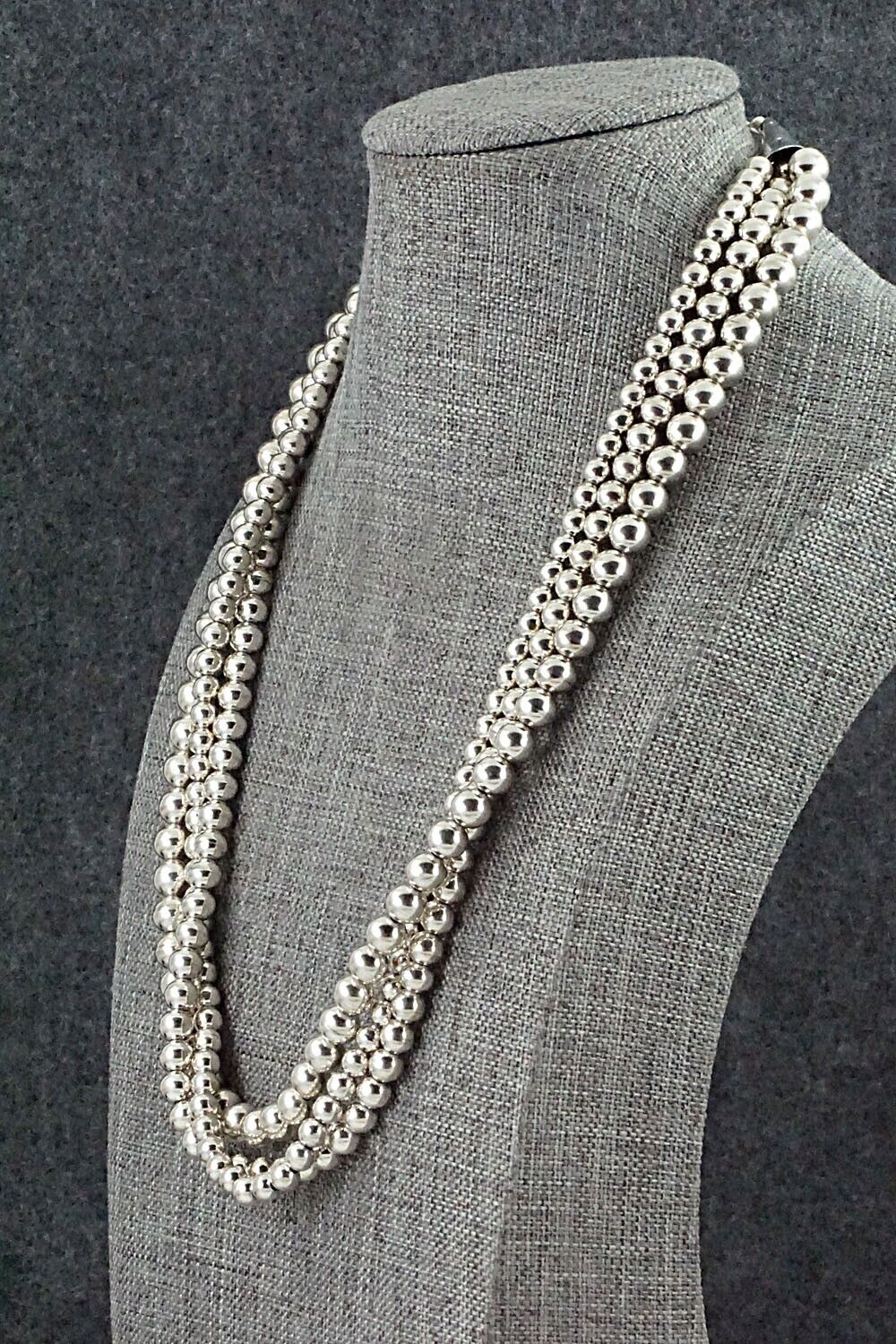 Sterling Silver Navajo Pearl Necklace - Dorinda Mariano