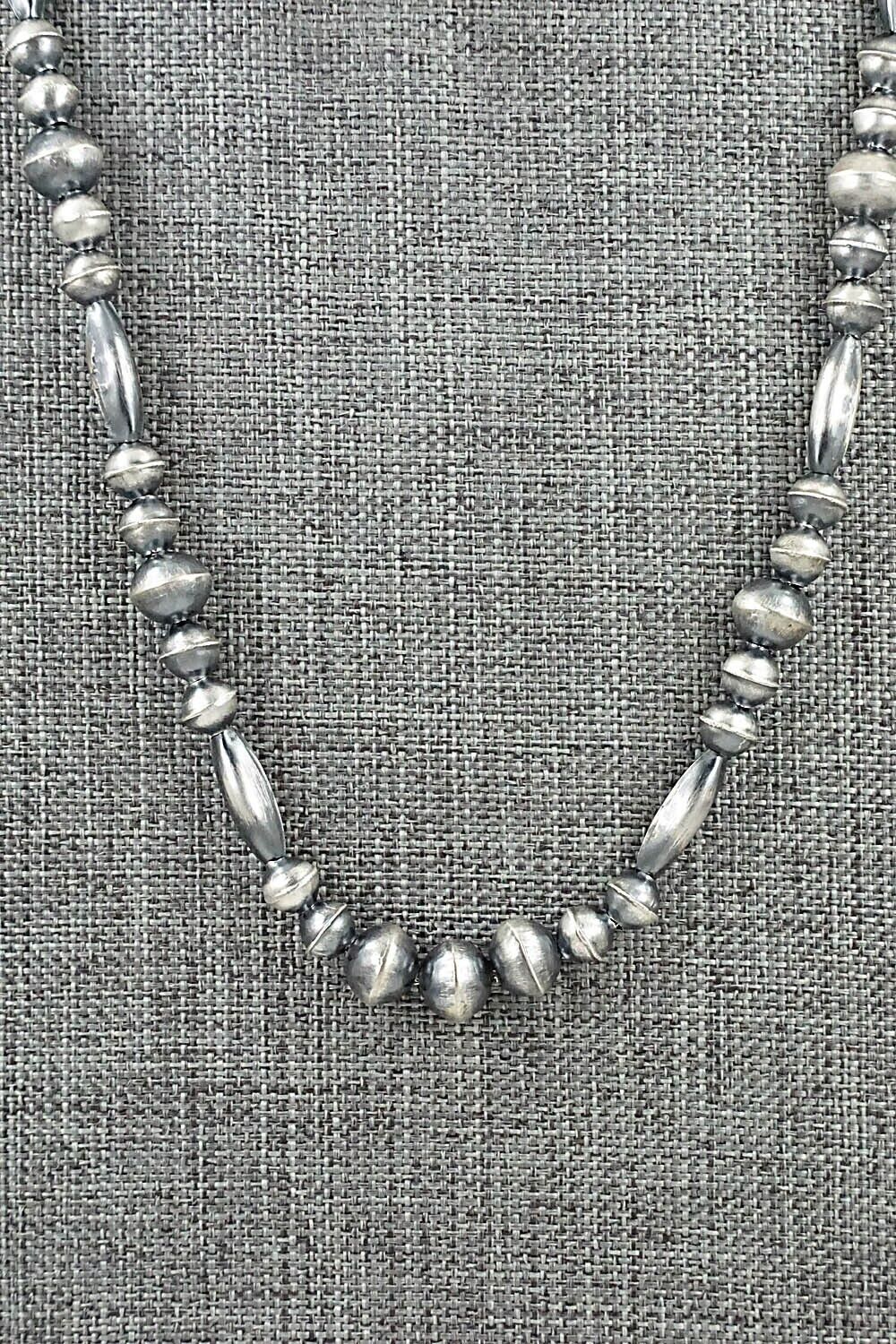 Sterling Silver Navajo Pearl Necklace 20" - Vintage