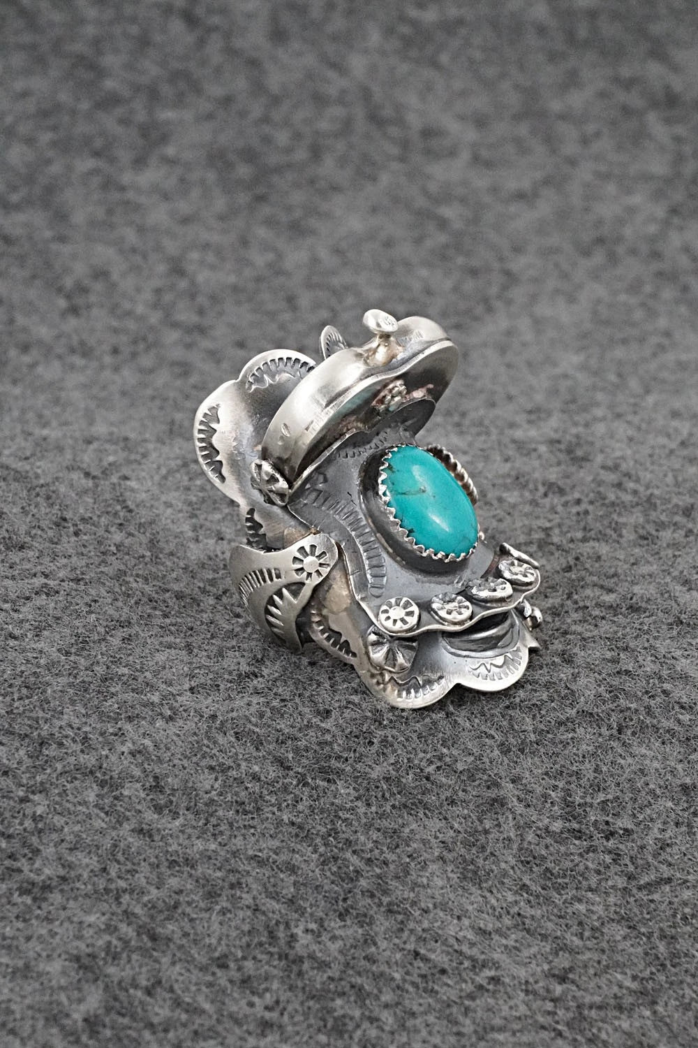 Turquoise & Sterling Silver Ring - Tim Yazzie - Size 8