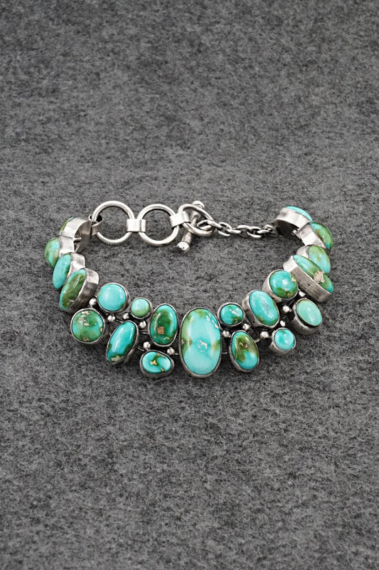 Turquoise & Sterling Silver Link Bracelet - Loretta Delgarito