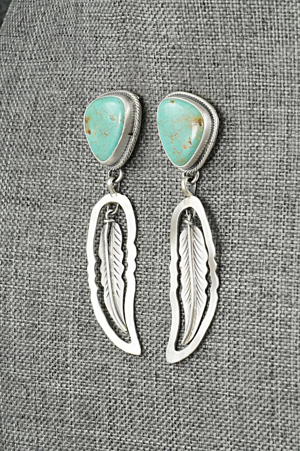 Turquoise & Sterling Silver Earrings - Darrin Livingston