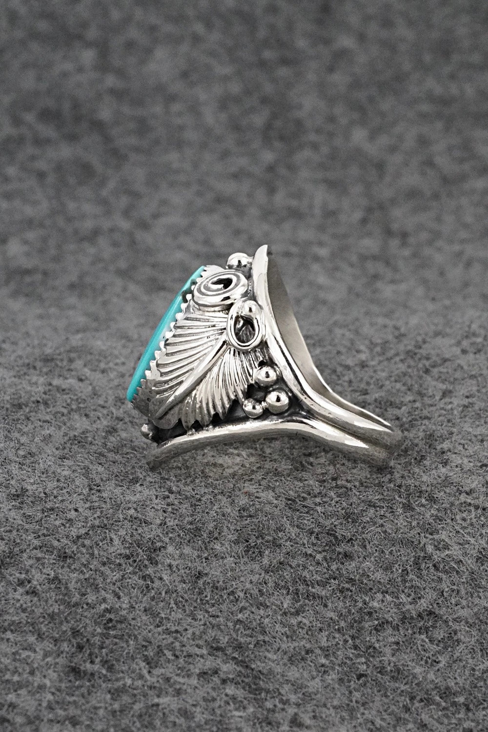 Turquoise & Sterling Silver Ring - Darrell Morgan - Size 13