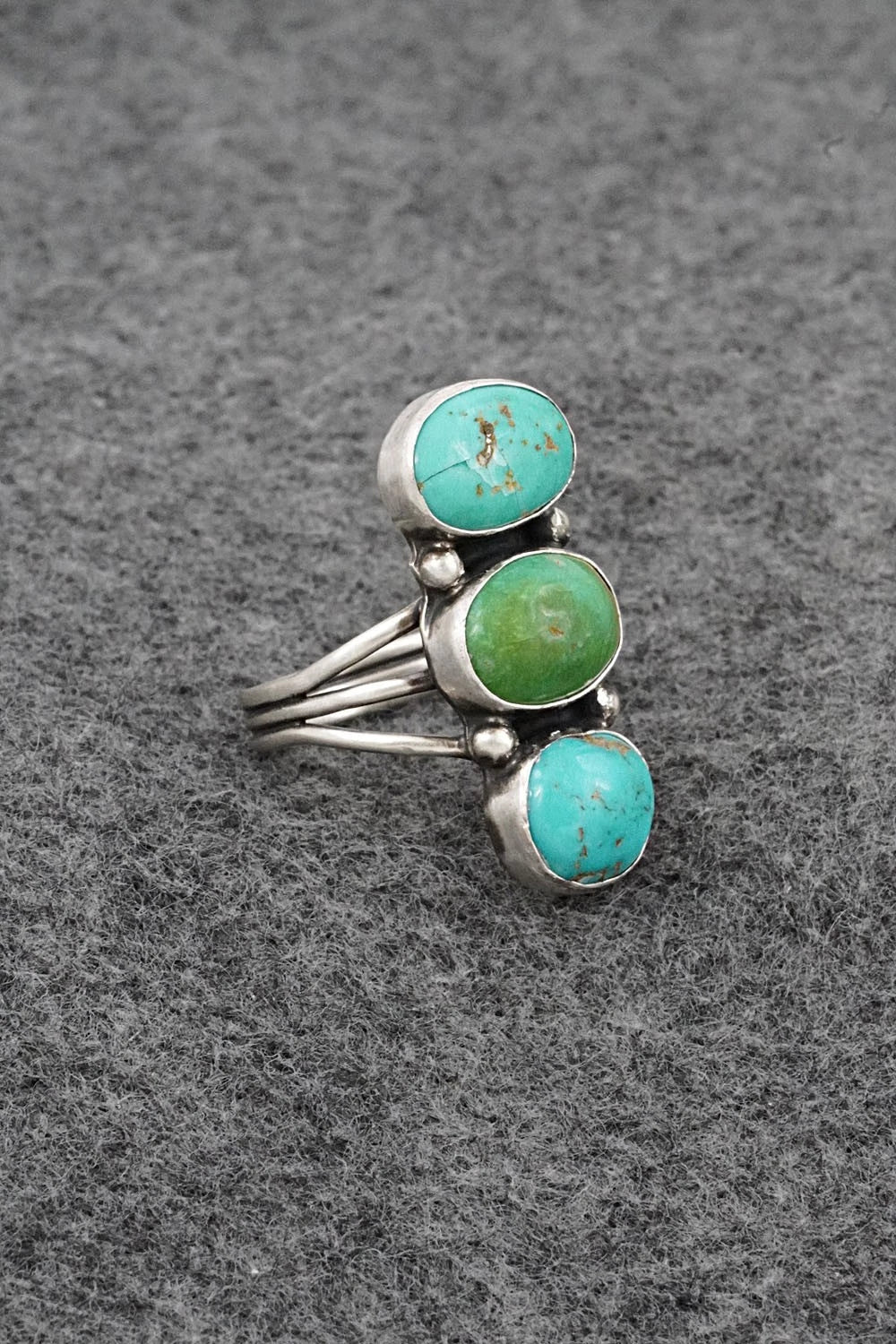 Turquoise & Sterling Silver Ring - Verley Betone - Size 8