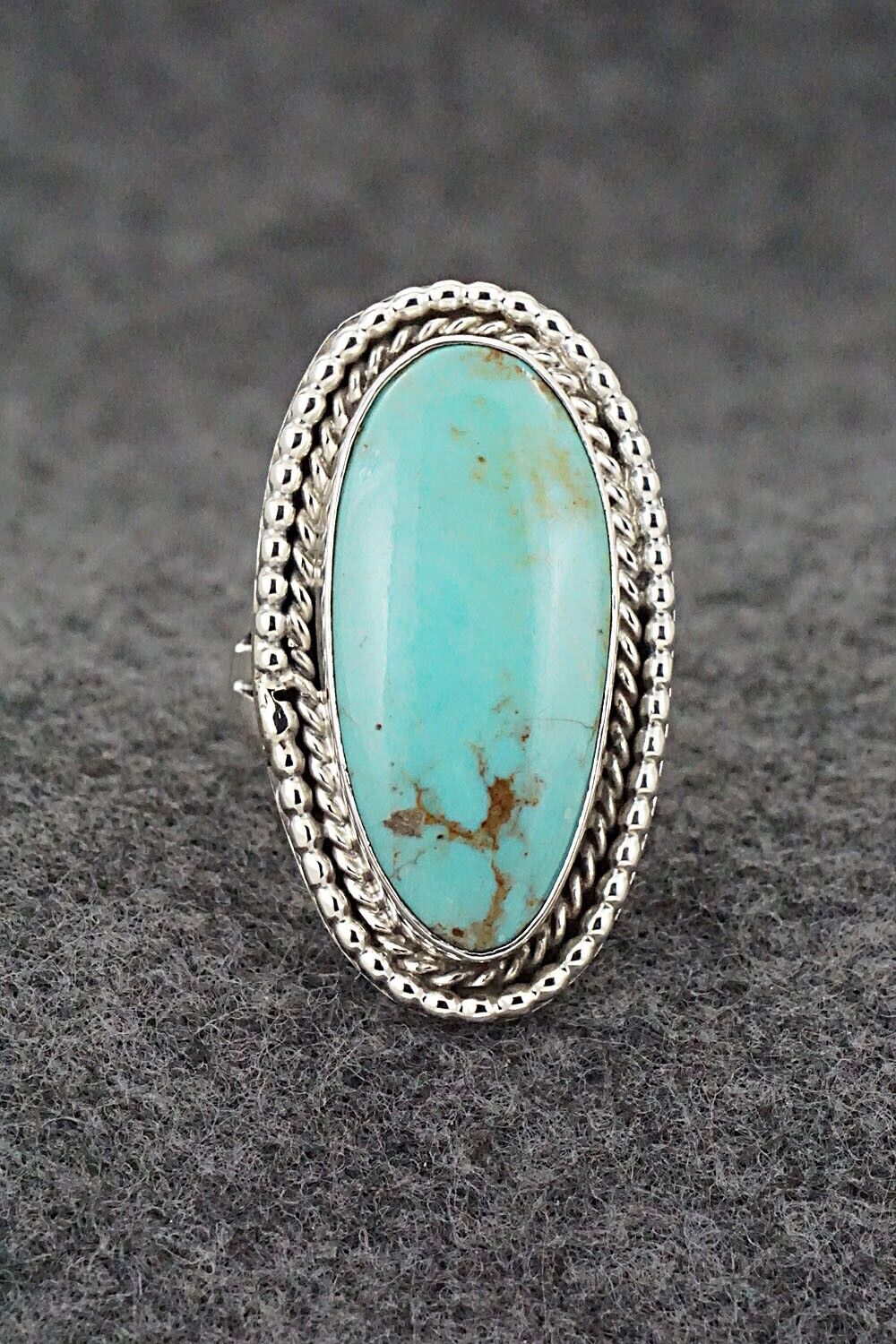 Turquoise .925 Sterling online Silver ring; size: 8 1/4