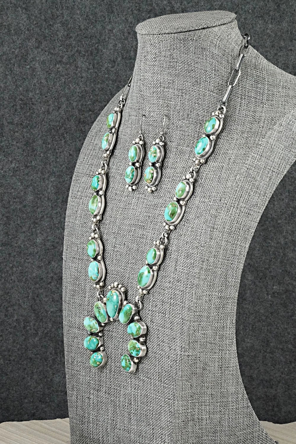 Turquoise & Sterling Silver Squash Blossom Set - Kathleen Livingston