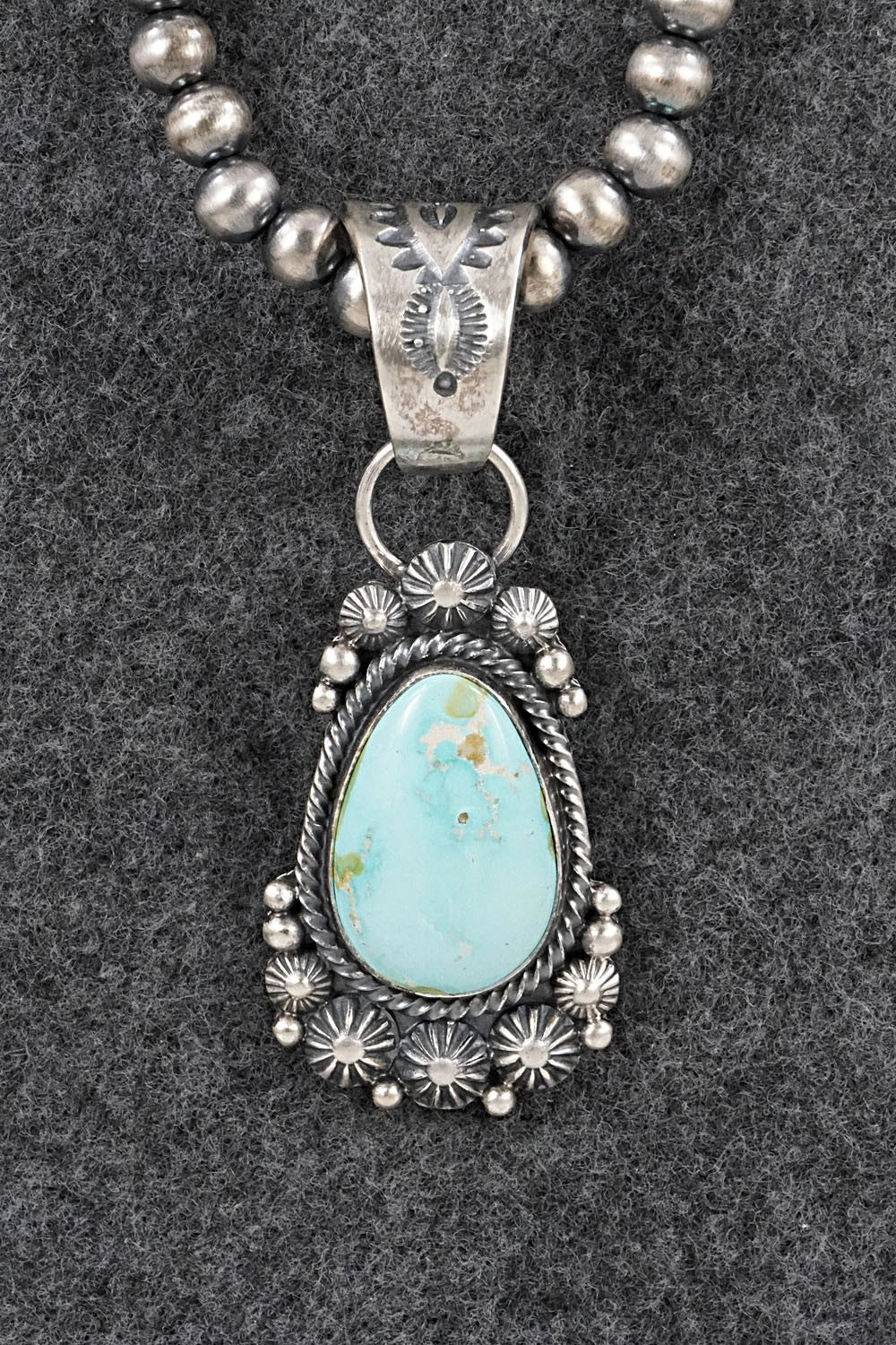 Turquoise & Sterling Silver Necklace - Tom Lewis