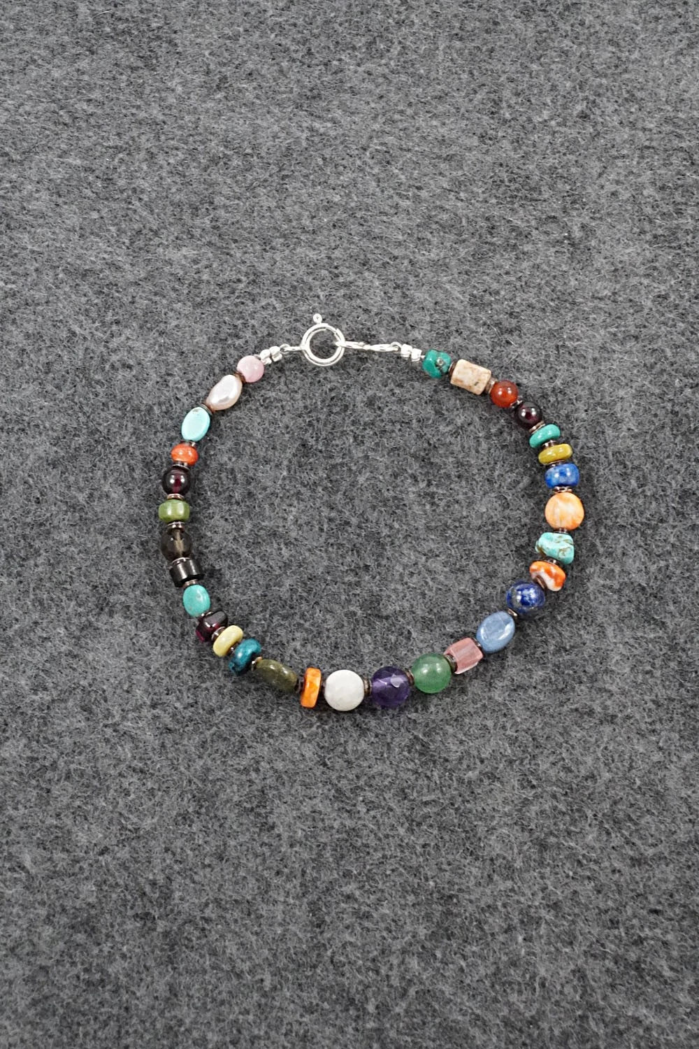 Multi-Stone & Sterling Silver Bracelet - Helen Tsosie