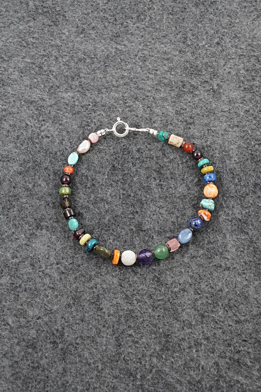 Multi-Stone & Sterling Silver Bracelet - Helen Tsosie