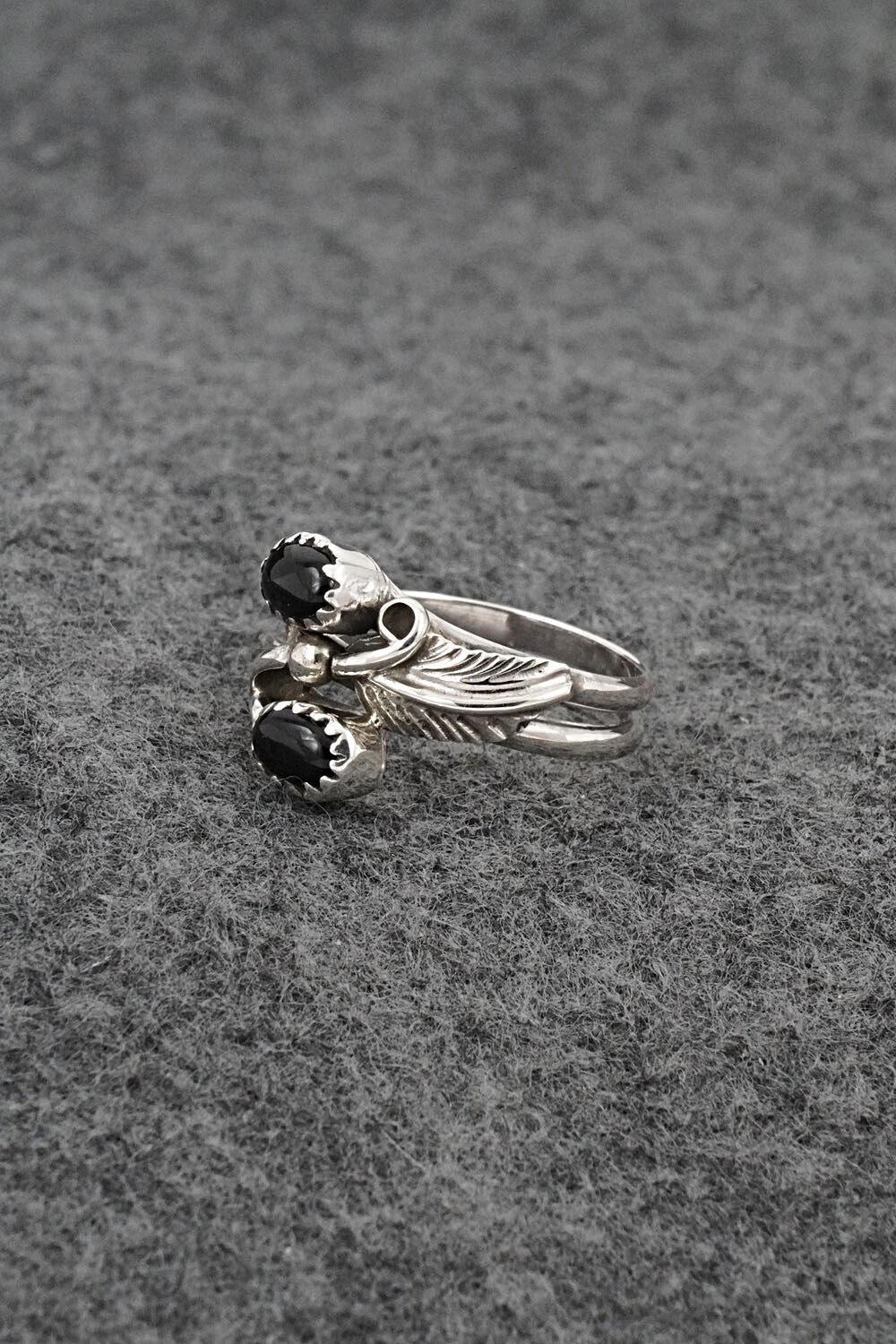 Onyx & Sterling Silver Ring - Harry B. Yazzie - Size 6
