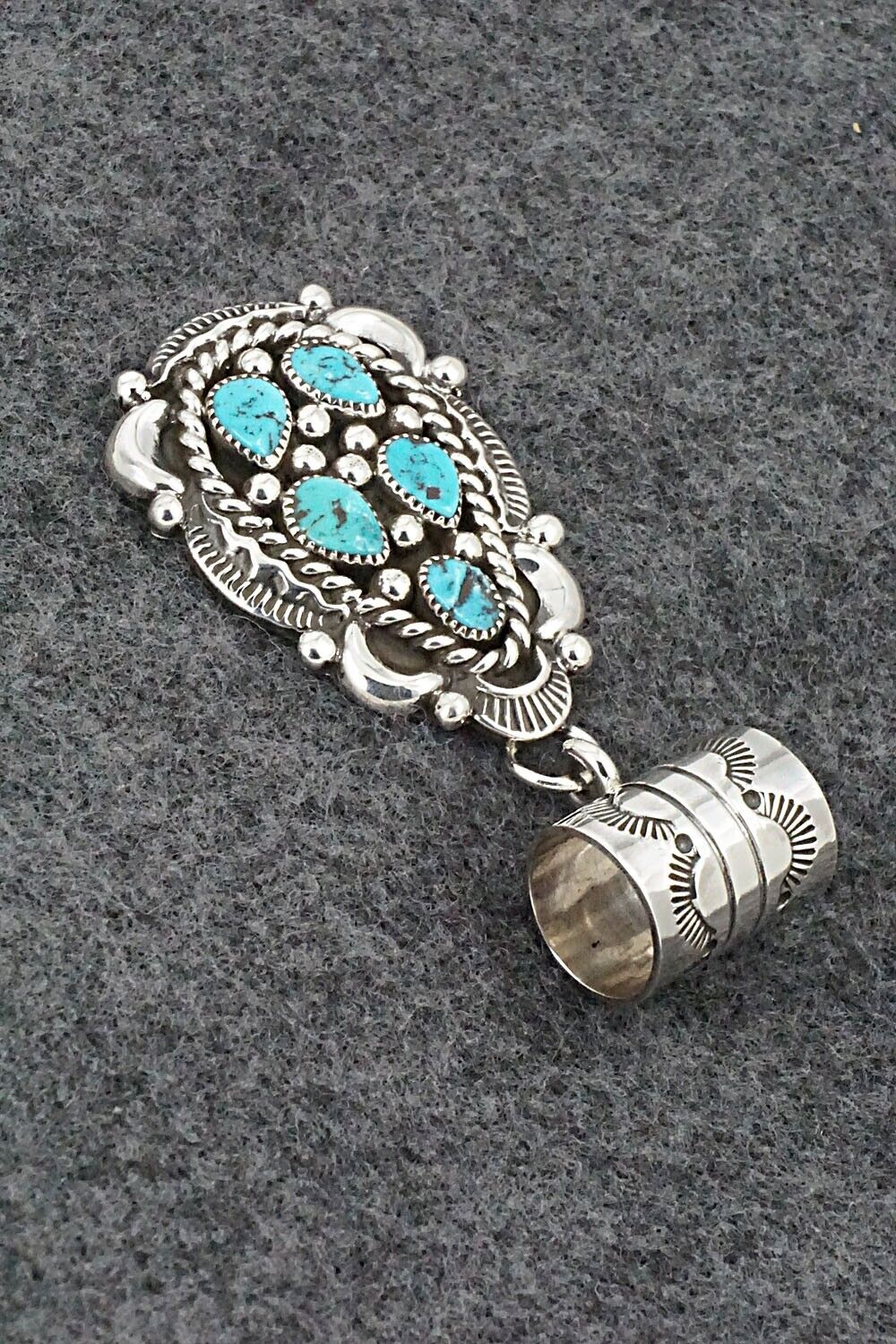 Turquoise & Sterling Silver Pendant - Jennifer Cayaditto