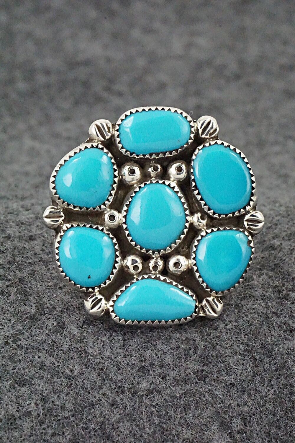 Turquoise & Sterling Silver Ring - Priscilla Reeder - Size 8.75