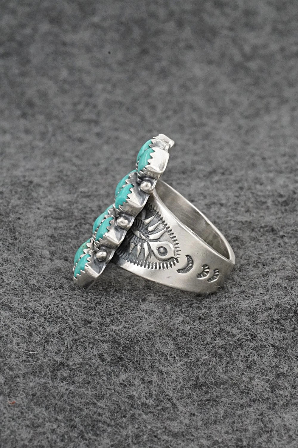 Turquoise & Sterling Silver Ring - Verley Betone - Size 7.5