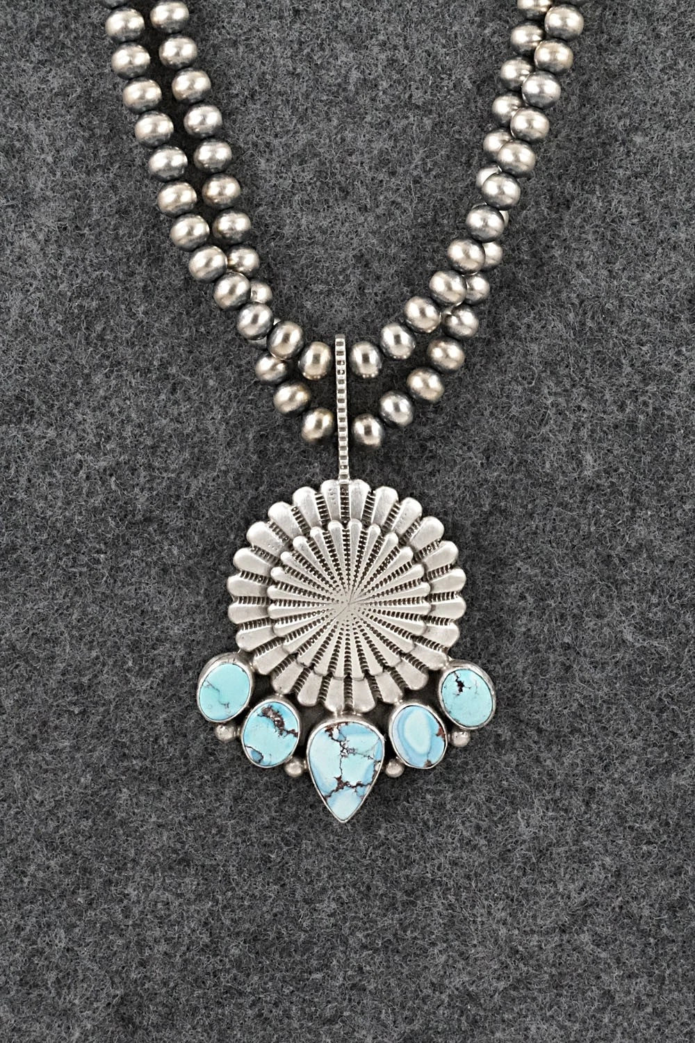 Turquoise & Sterling Silver Necklace - Tom Lewis