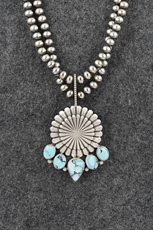 Turquoise & Sterling Silver Necklace - Tom Lewis