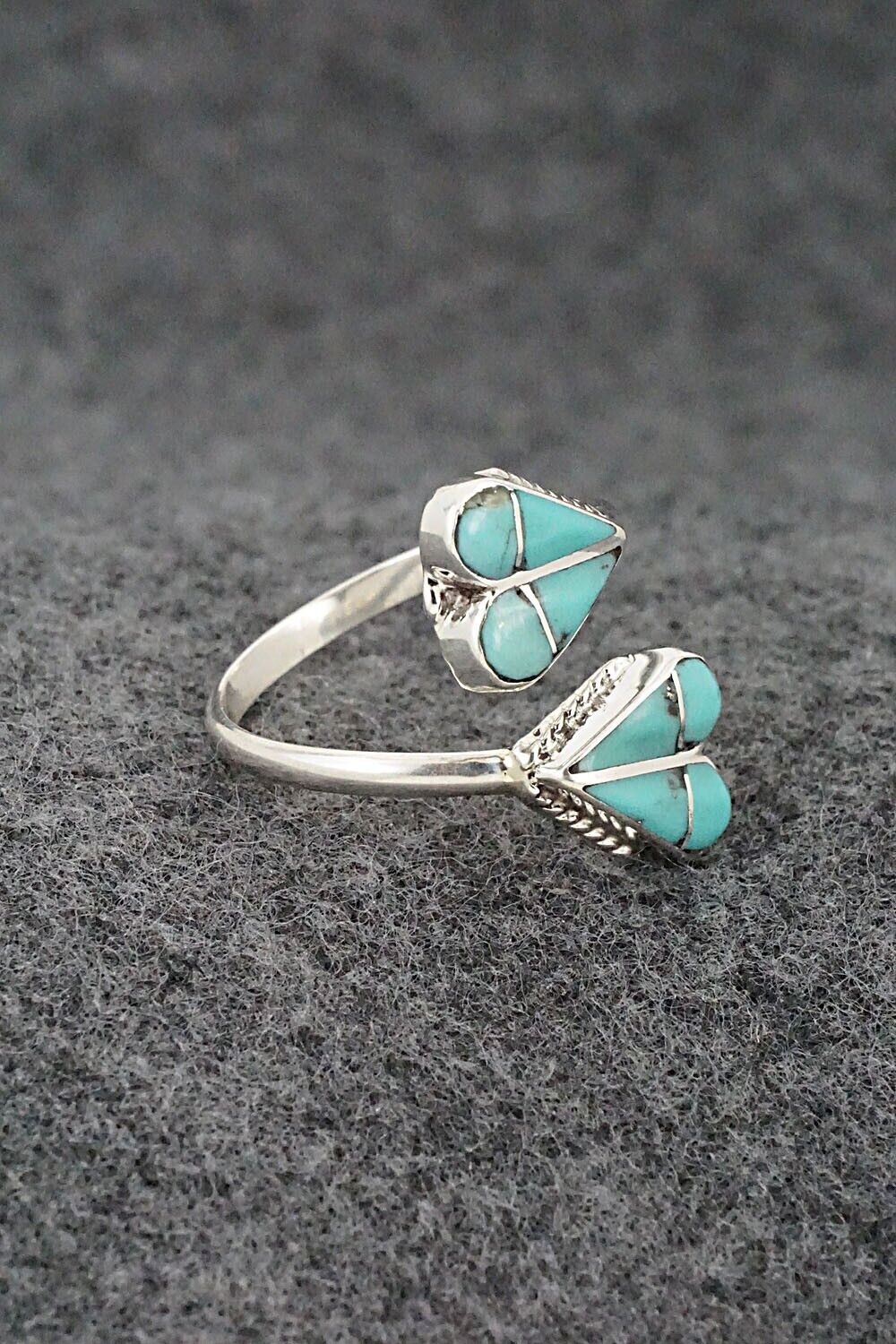 Turquoise & Sterling Silver Ring - Velda Nastacio - Size 9 Adj.