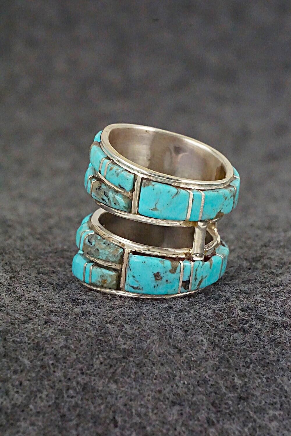 Turquoise & Sterling Silver Ring - Terrance Panteah - Size 6.5