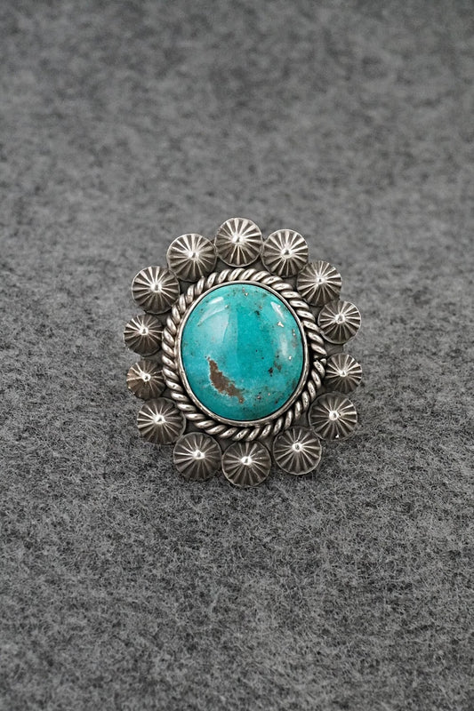 Turquoise & Sterling Silver Ring - Michael Calladitto - Size 8.5