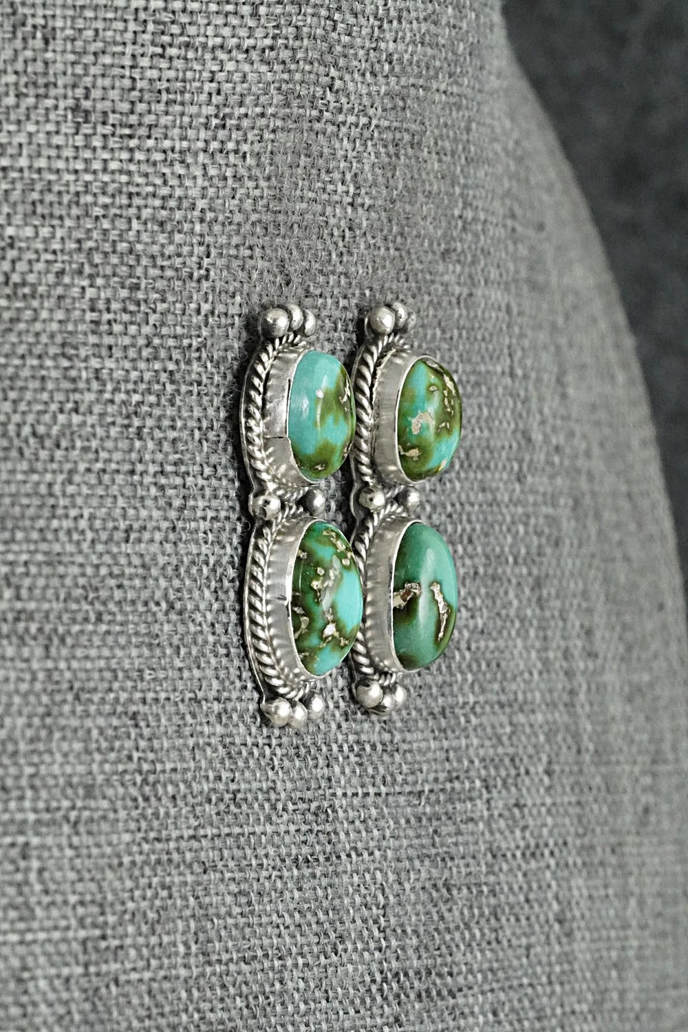 Turquoise & Sterling Silver Earrings - Rena Begay