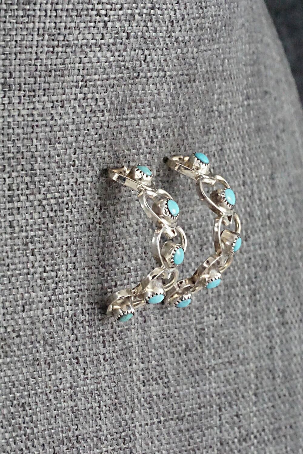 Turquoise & Sterling Silver Earrings - Hazel Pablito