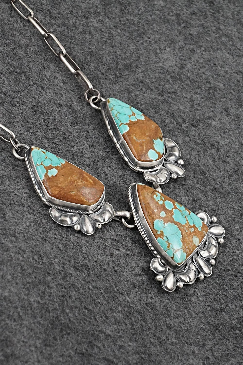 Turquoise & Sterling Silver Necklace and Earrings Set - Paul Livingston