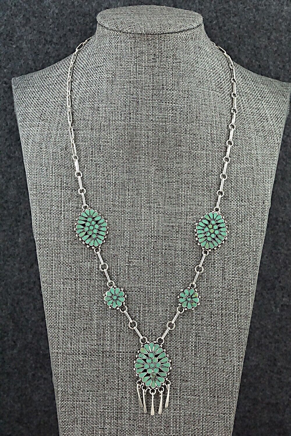 Turquoise & Sterling Silver Inlay Necklace - Michelle Peina