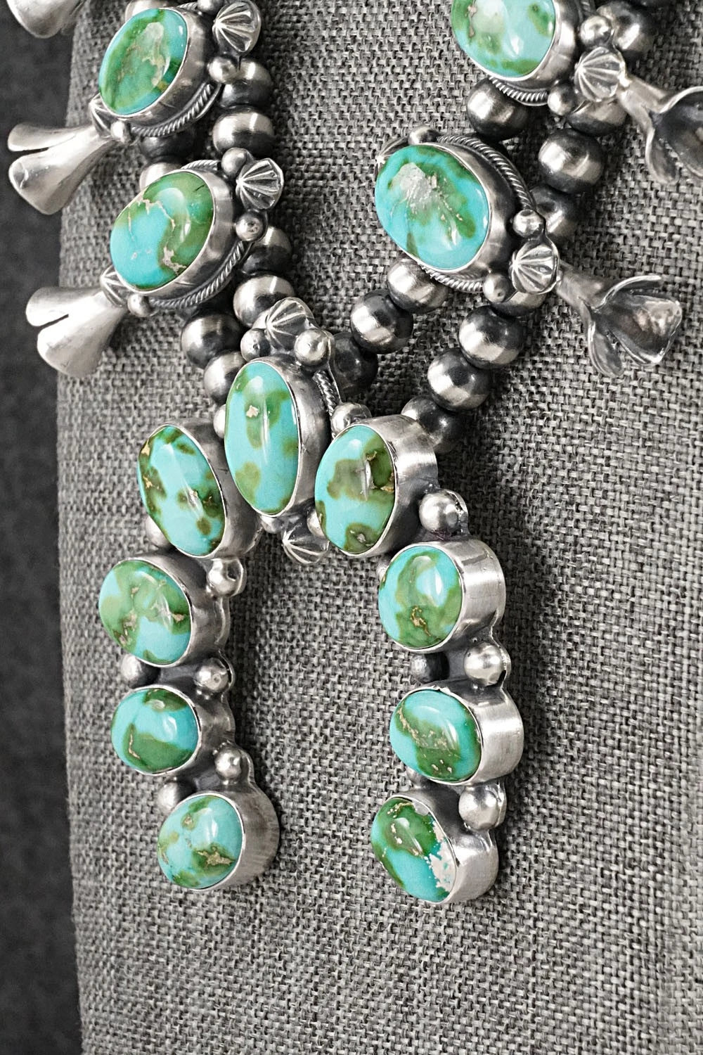 Turquoise & Sterling Silver Squash Blossom Set - Bob Becenti