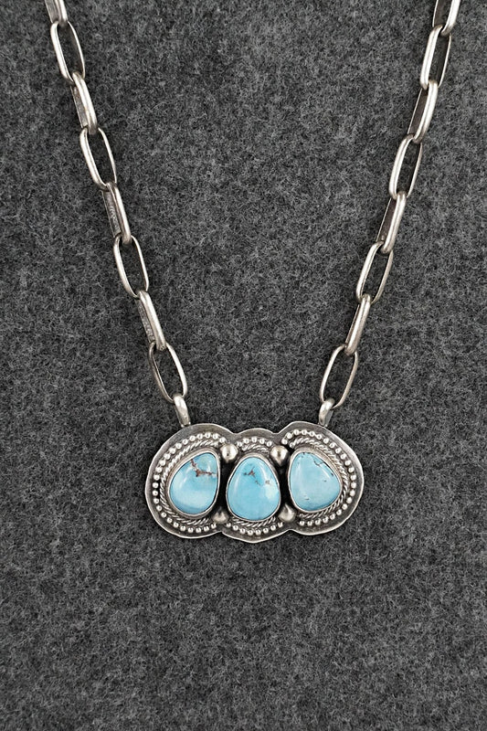 Turquoise & Sterling Silver Necklace - Kathleen Livingston