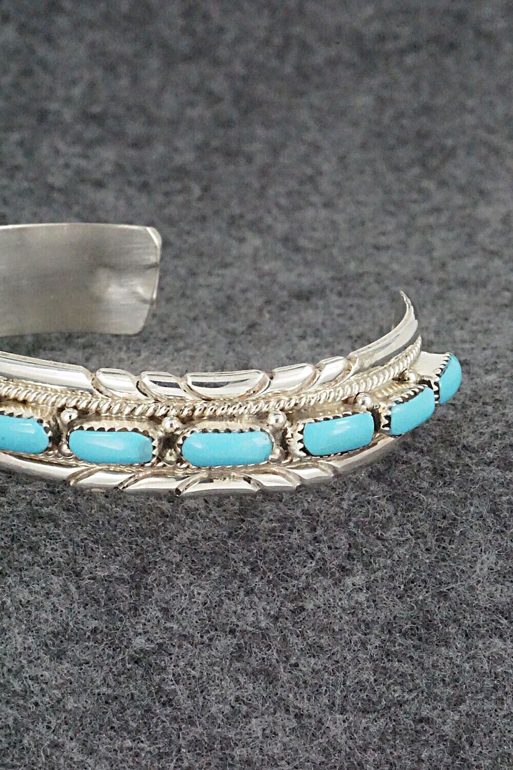 Turquoise & Sterling Silver Bracelet - Leland Kaamasee
