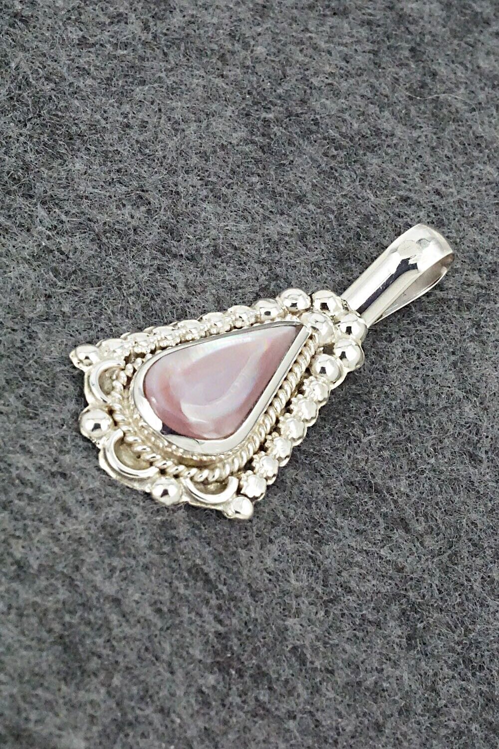 Mother of Pearl & Sterling Silver Pendant - Juanita Yatsatie