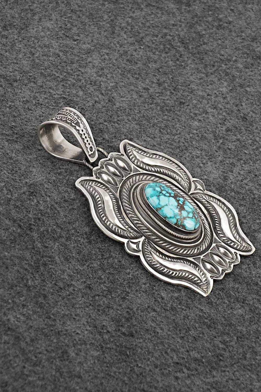 Turquoise & Sterling Silver Pendant - Calvin Martinez
