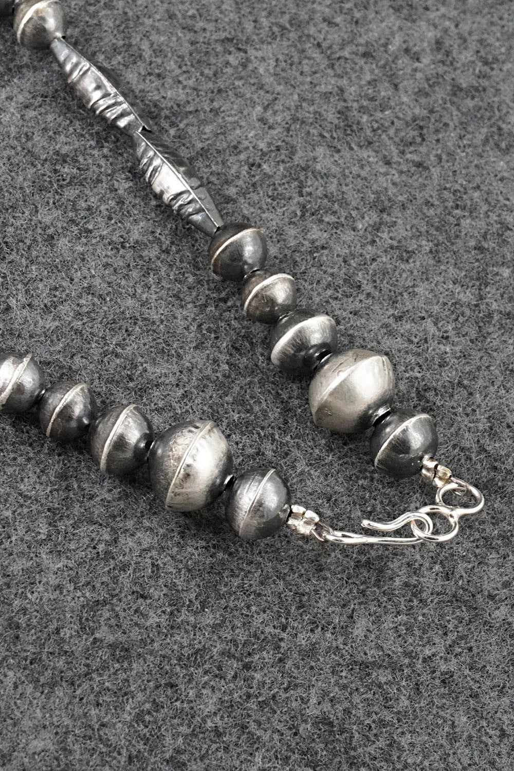 Sterling Silver Navajo Pearl Necklace 26" - Vintage