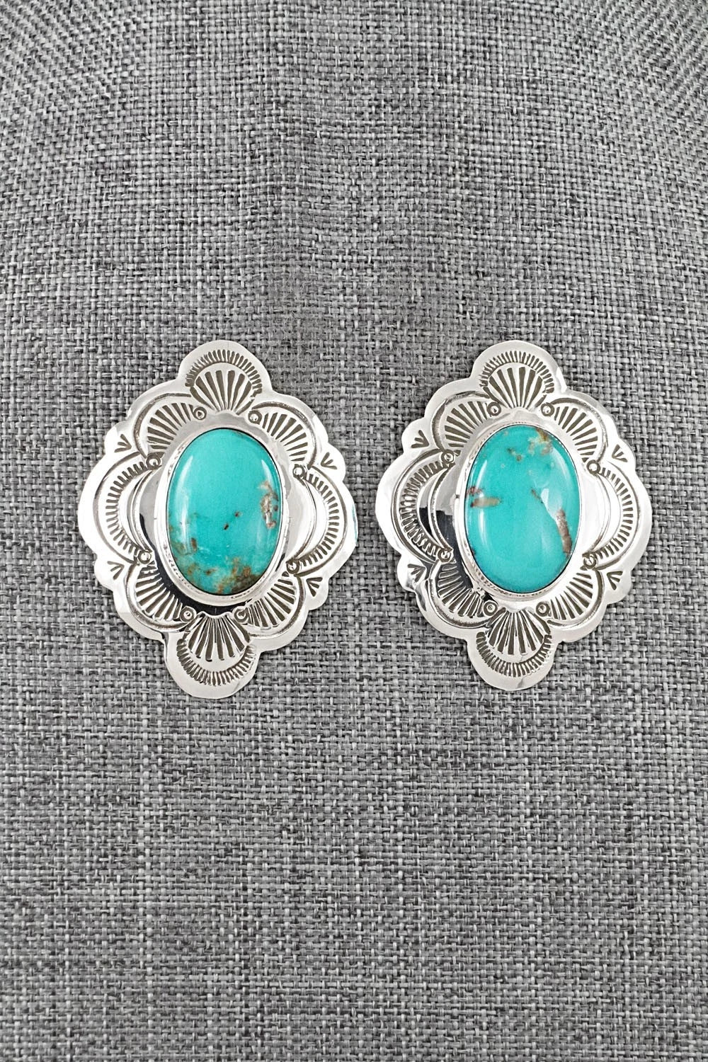 Turquoise & Sterling Silver Earrings - Arnold Blackgoat