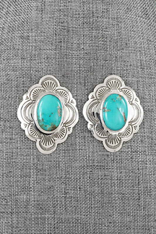 Turquoise & Sterling Silver Earrings - Arnold Blackgoat