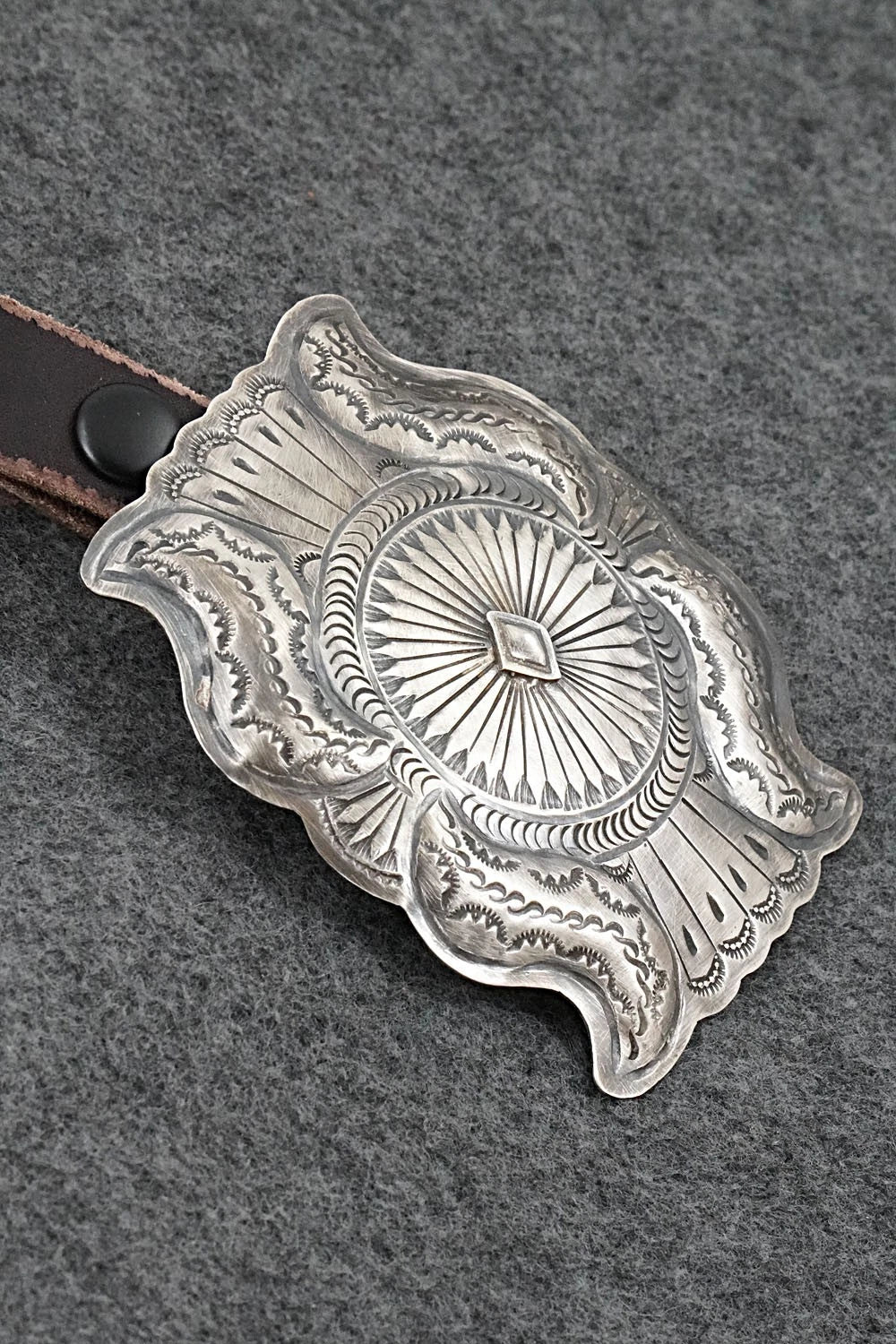 Sterling Silver & Leather Concho Belt - Dan Morgan