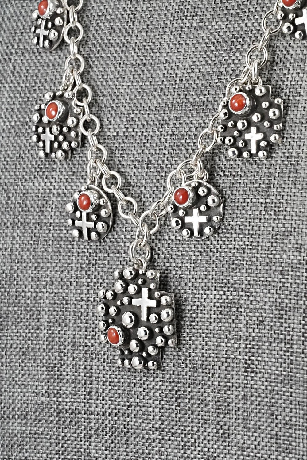 Coral & Sterling Silver Necklace - Akee Douglas