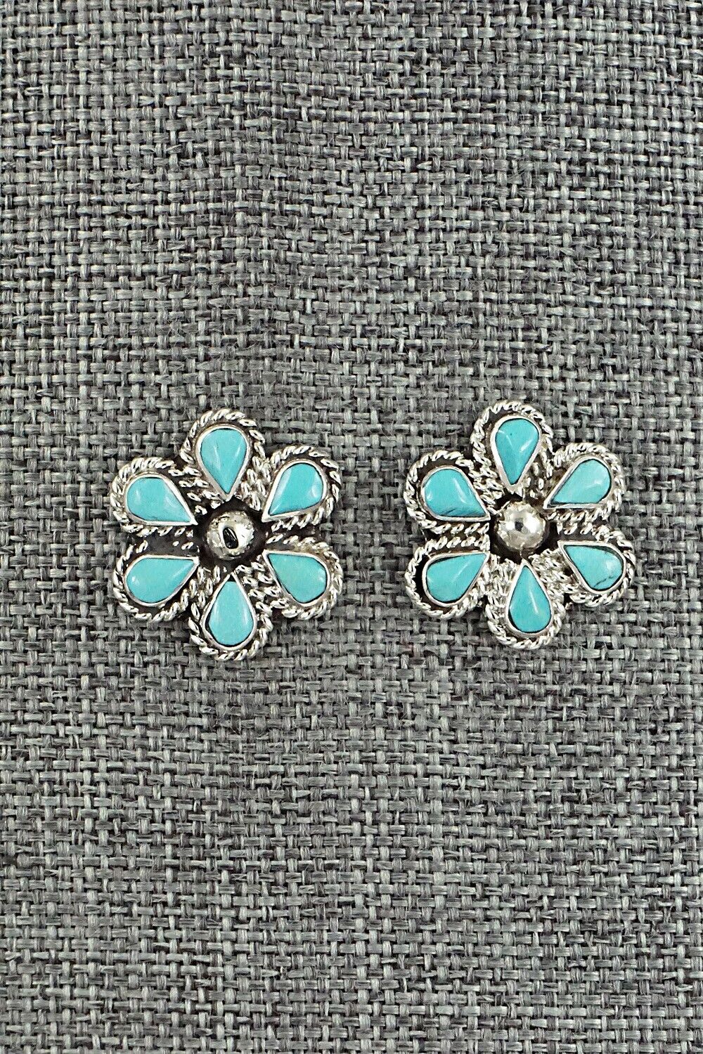 Turquoise & Sterling Silver Earrings - Carol Lateyice