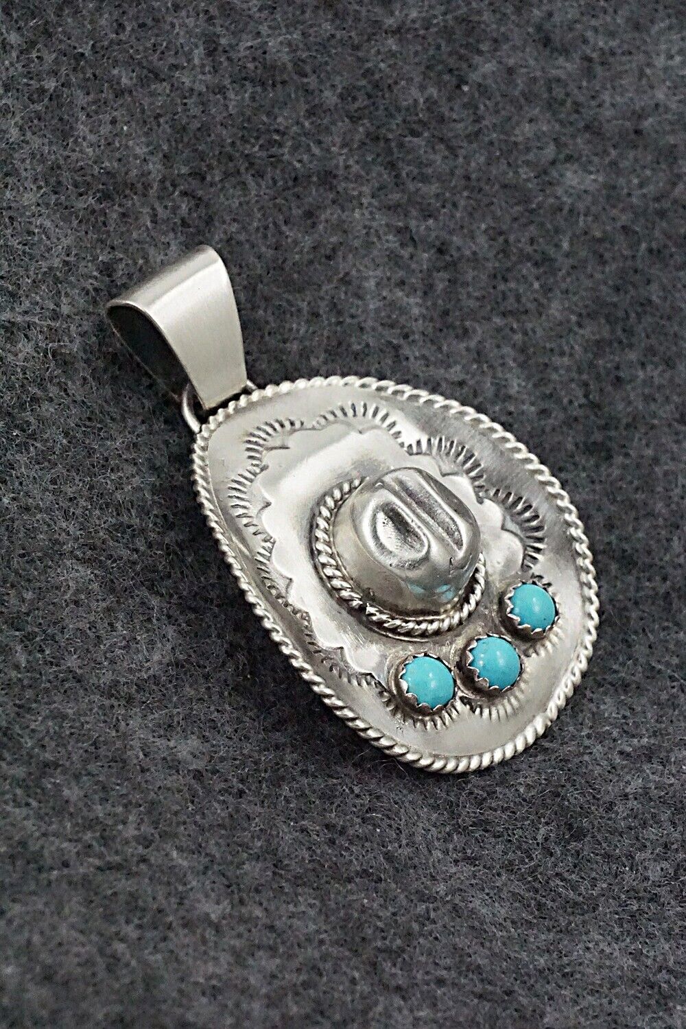 Turquoise & Sterling Silver Pendant - Bobby Platero