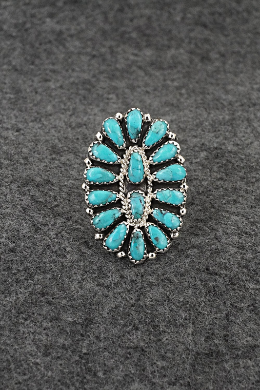 Turquoise & Sterling Silver Ring - Zeita Begay - Size 8