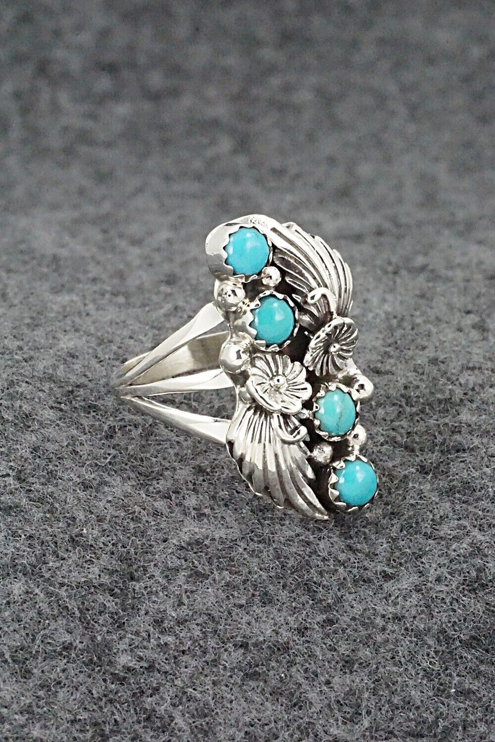 Turquoise & Sterling Silver Ring - Alice Rose Saunders - Size 7.5