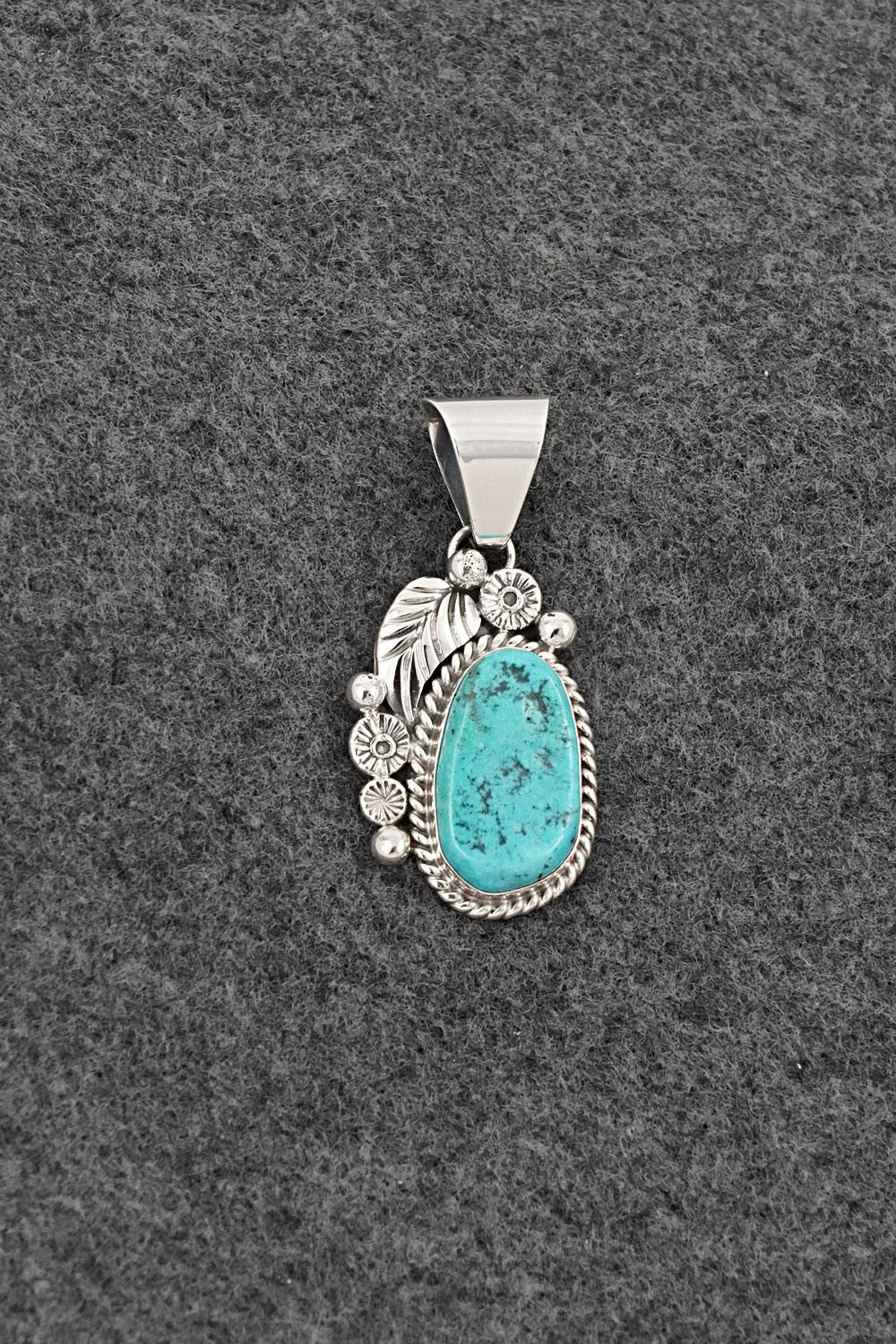 Turquoise & Sterling Silver Pendant - Ella Linkin
