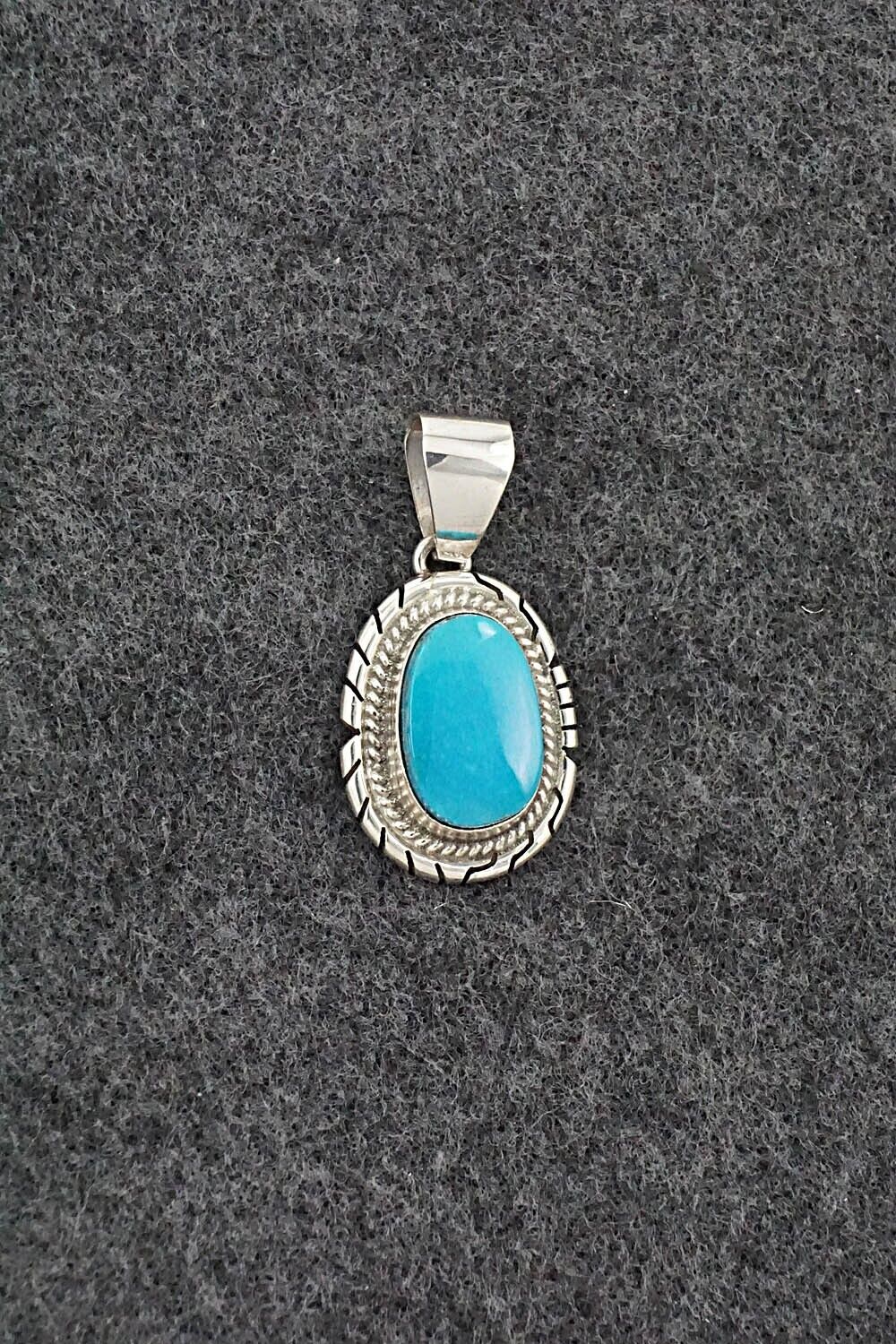 Turquoise & Sterling Silver Pendant - Peggy Skeets