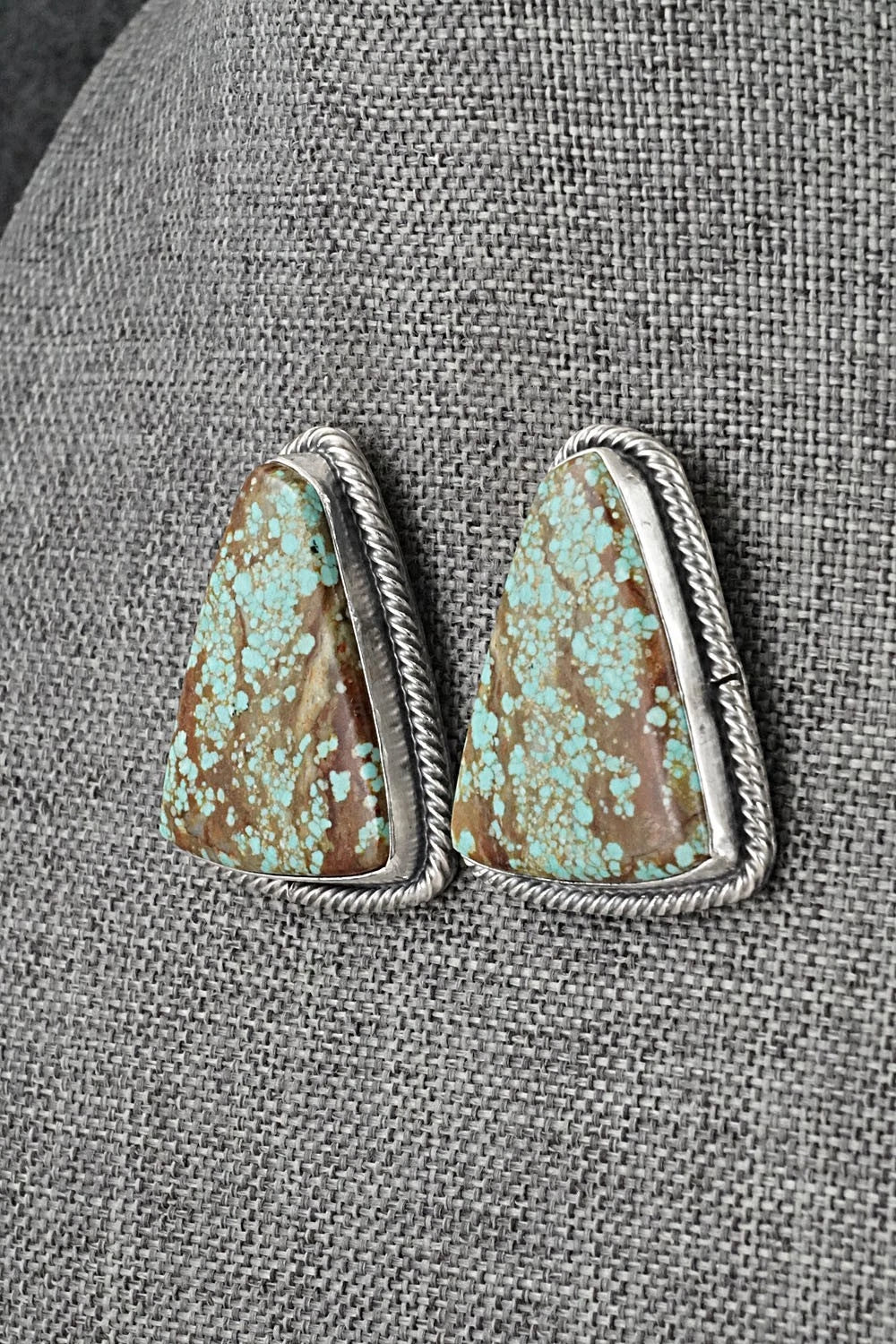 Turquoise & Sterling Silver Necklace and Earrings Set - Darrin Livingston