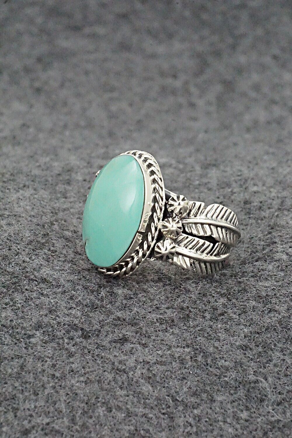 Turquoise & Sterling Silver Ring - Grace Kenneth - Size 8.5