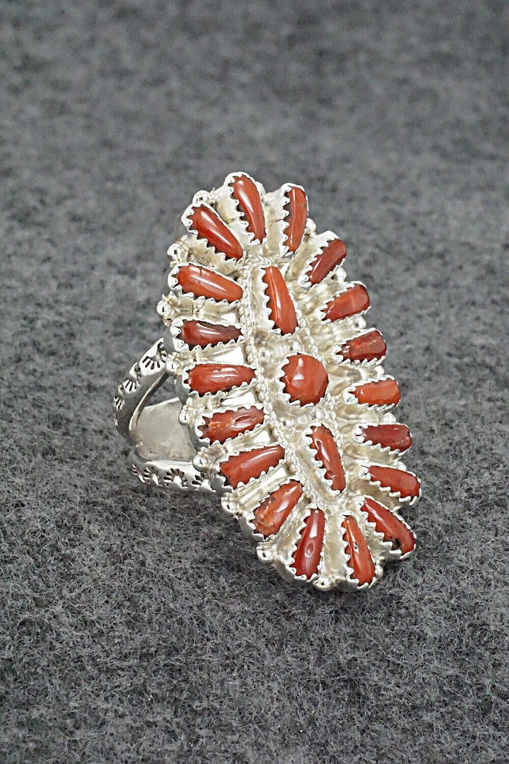 Coral & Sterling Silver Ring - Donovan Wilson - Size 9