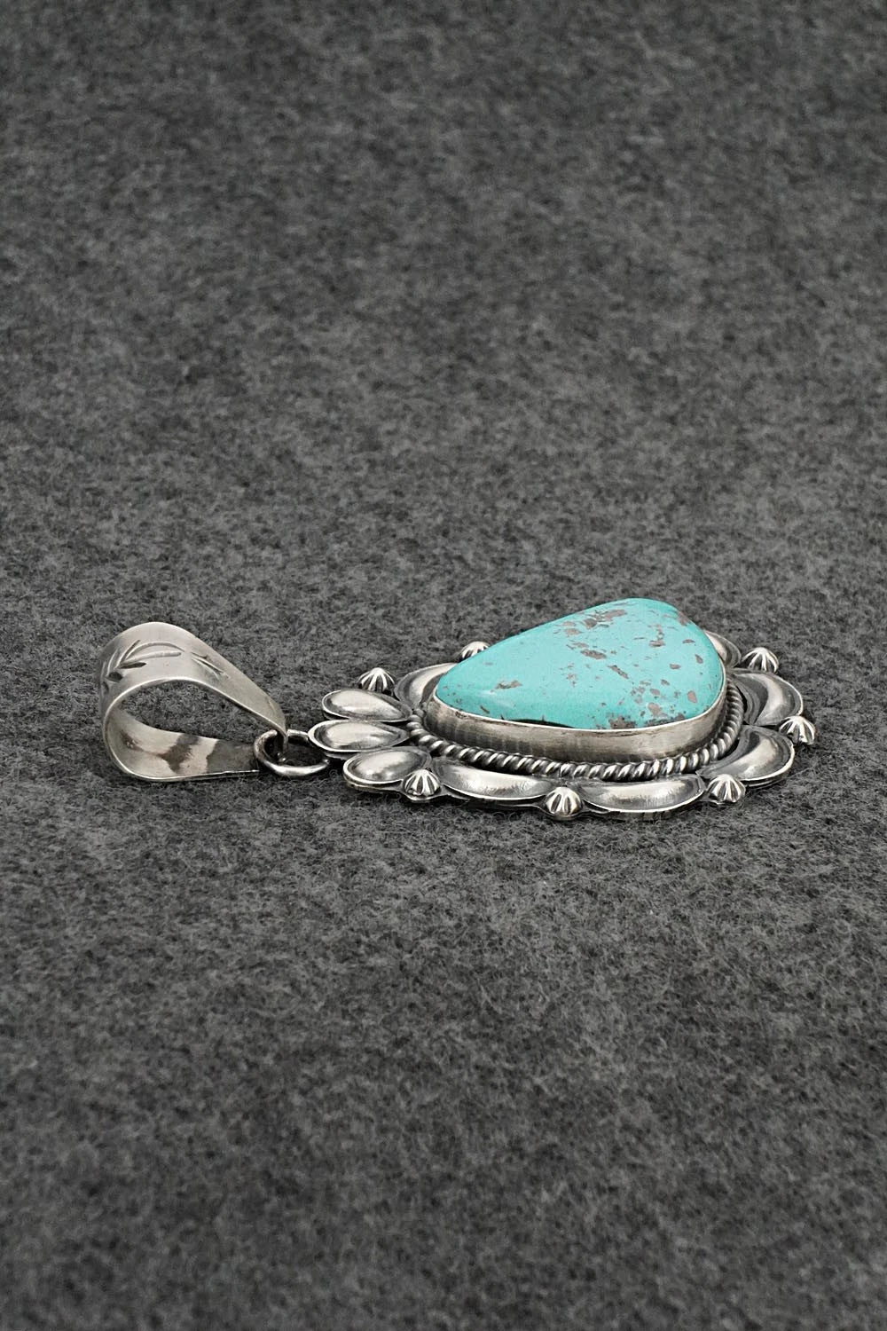 Turquoise & Sterling Silver Pendant - Raymond Delgarito