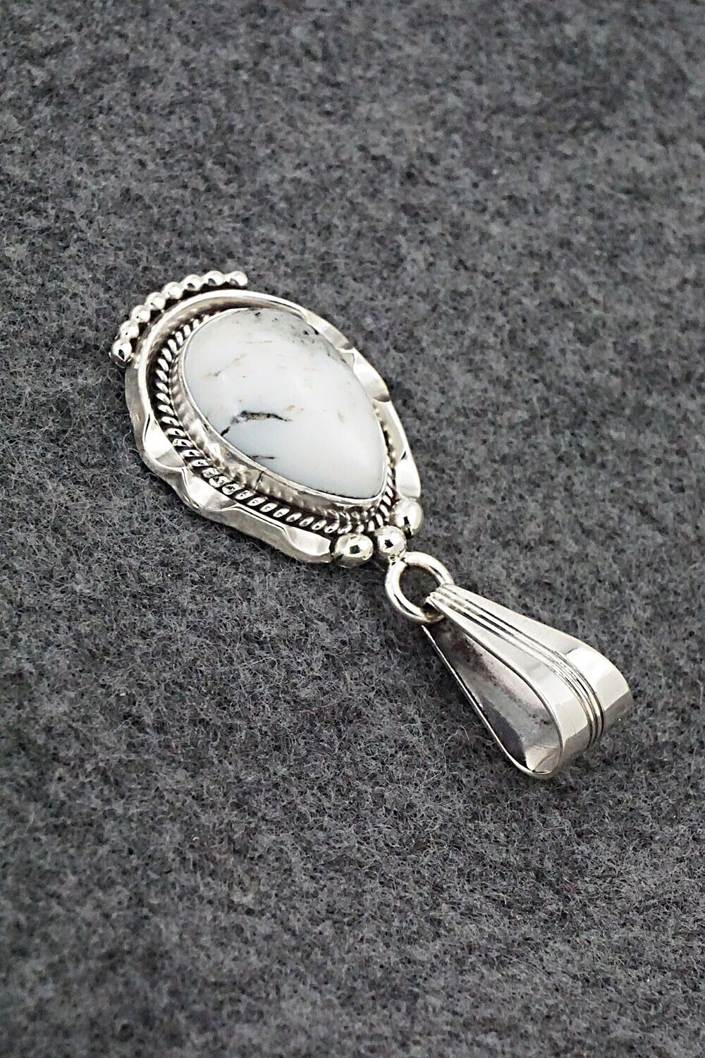 White Buffalo & Sterling Silver Pendant - Samuel Yellowhair