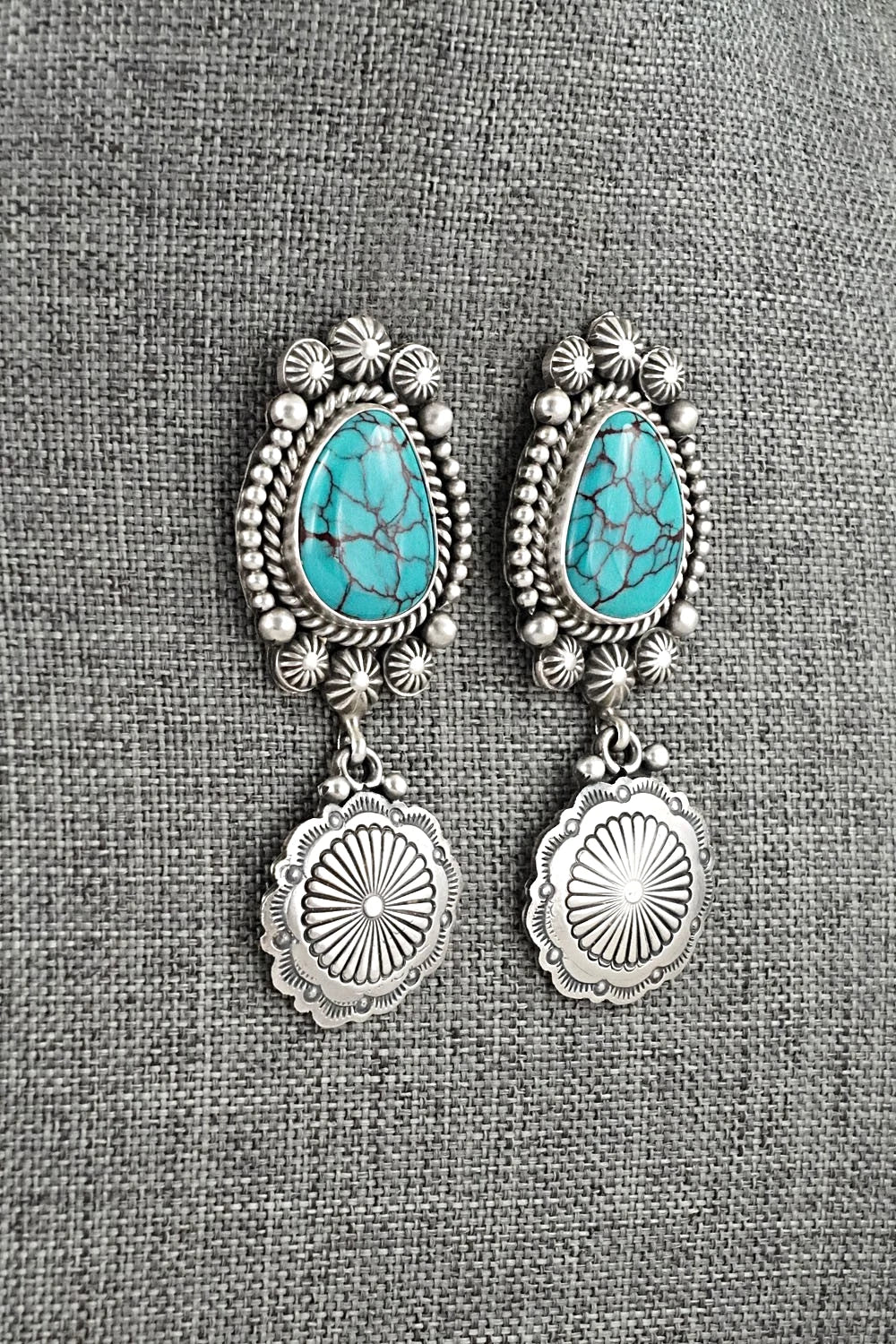 Turquoise & Sterling Silver Earrings - Michael Calladitto