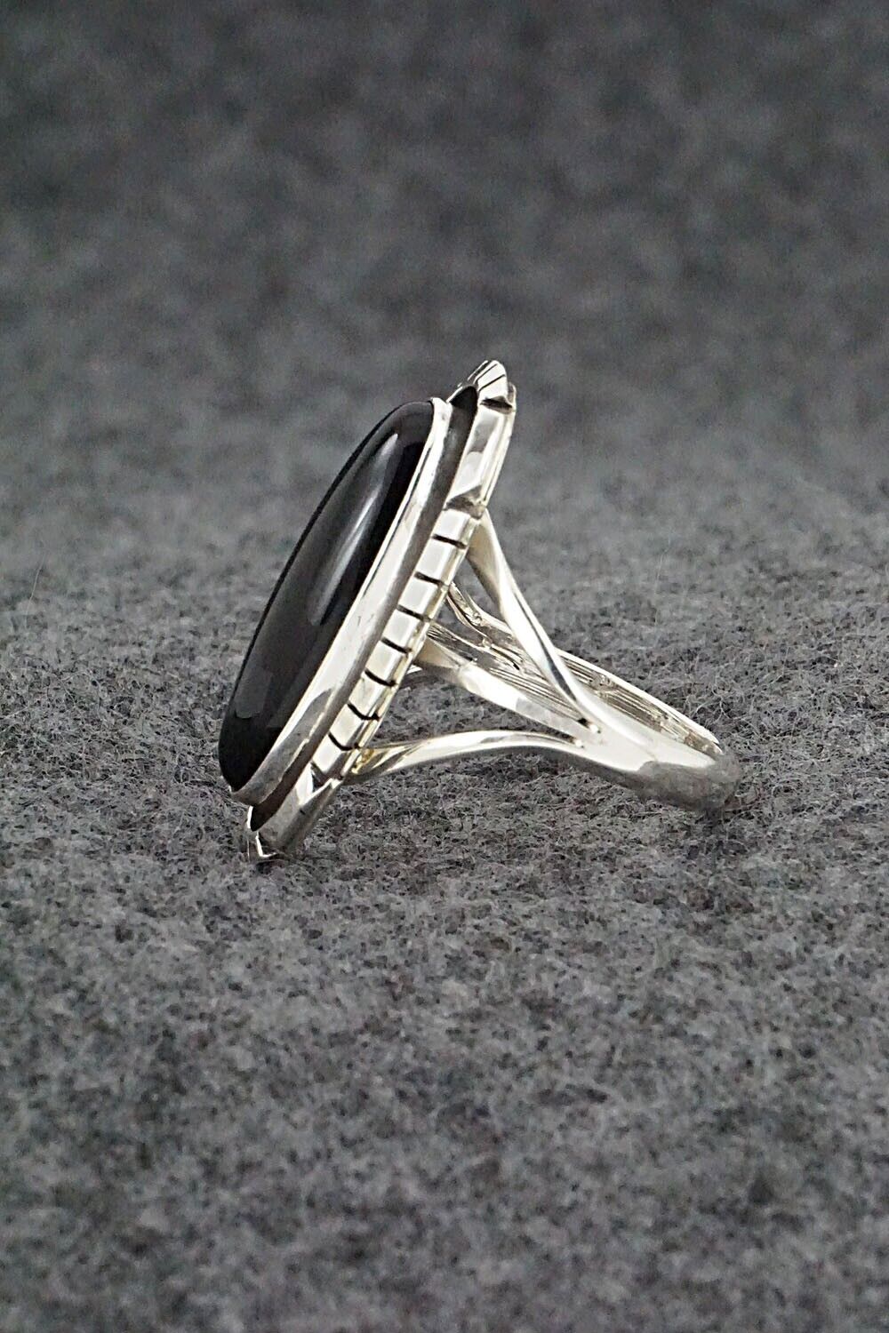 Onyx & Sterling Silver Ring - Amos Begay - Size 7.25